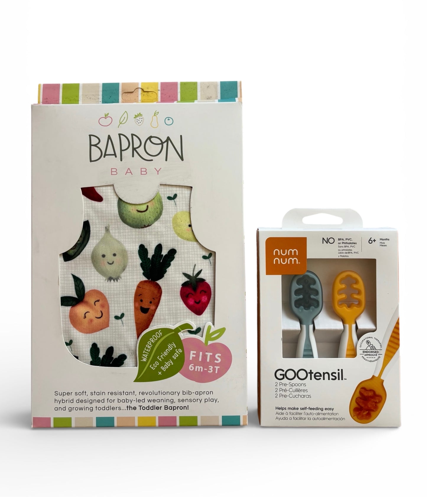 Pachet Pre-lingurite NumNum® GOOtensils™ +BapronBib® +WetBag cadou